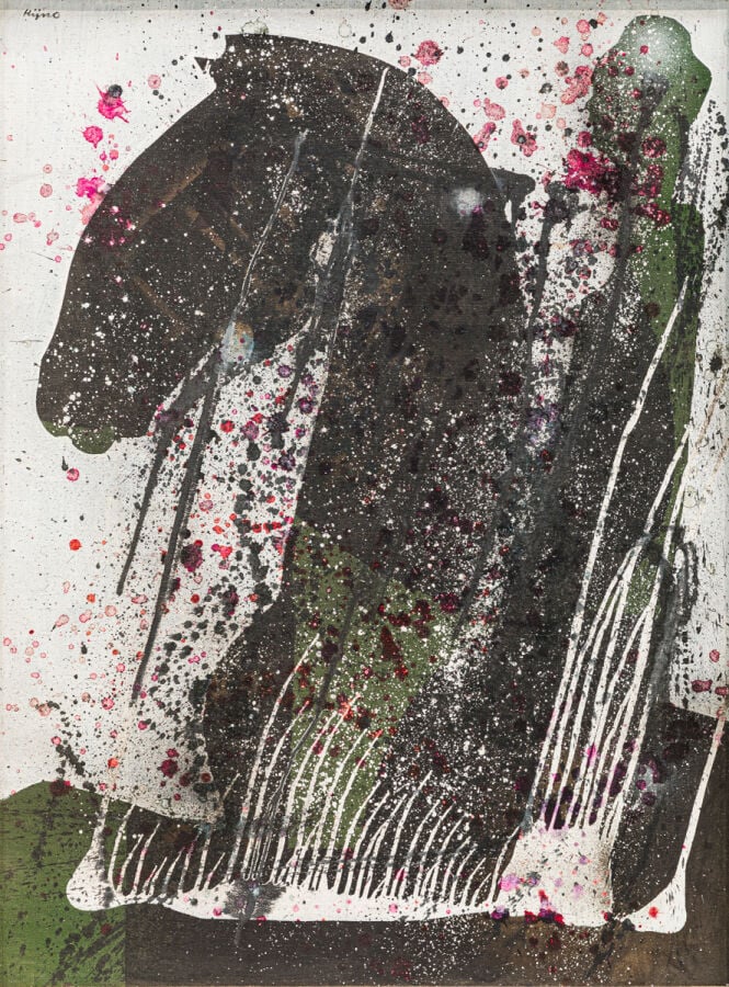 Ladislas KIJNO (1921-2012) - Cavalier éclaboussé, 1984 - Acrylique sur toile, d…