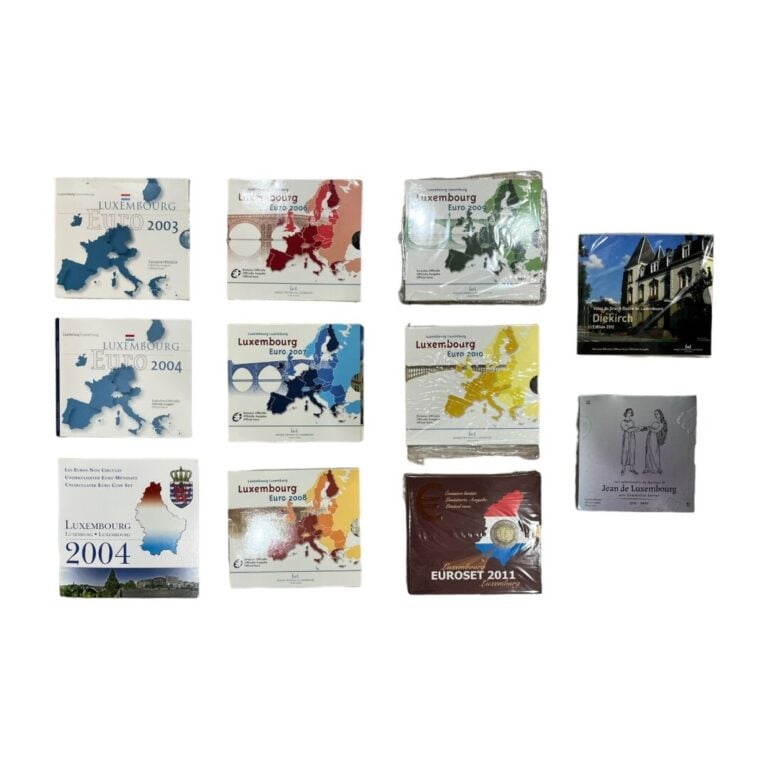 Luxembourg - Euros - Lot de coffrets UNC d'euros du Luxembourg comprenant les a…