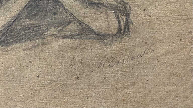 Marcellin DESBOUTIN (1823-1902), attribué à - Jeune enfant pensant - Dessin au…