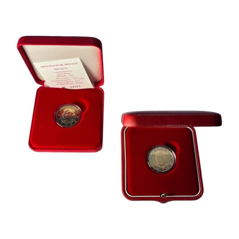 Monaco - Euros - Lot de deux coffrets comprenant : - -La 2 euros Mariage 2011 B…