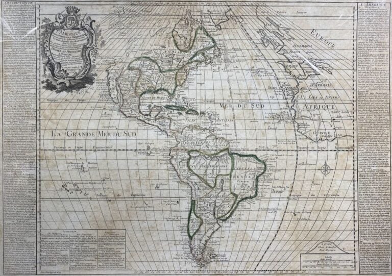 Planisphère encadré, reproduction du XIXe siècle - 87 x 61.5 cm (à vue)
