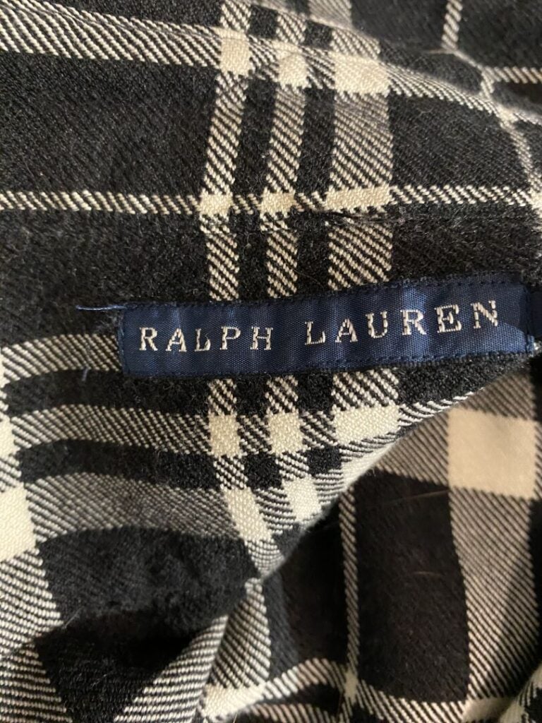 Ralph LAUREN - Chemise à carreaux à manches longues en soie coton et laine dans…