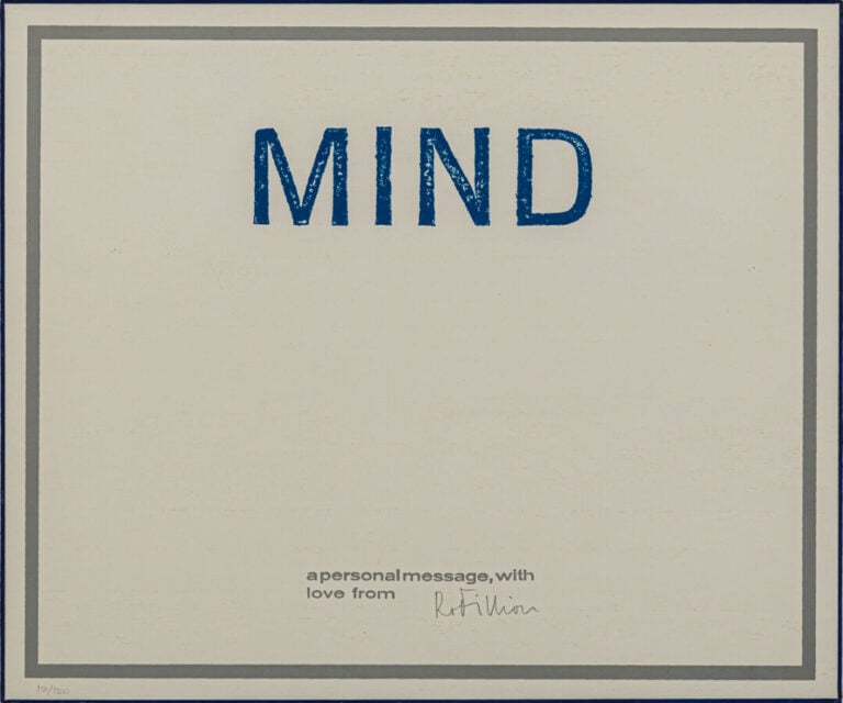 ROBERT FILLIOU (1926-1987) - Mind, 1969 - Sérigraphie en couleurs, signée en ba…
