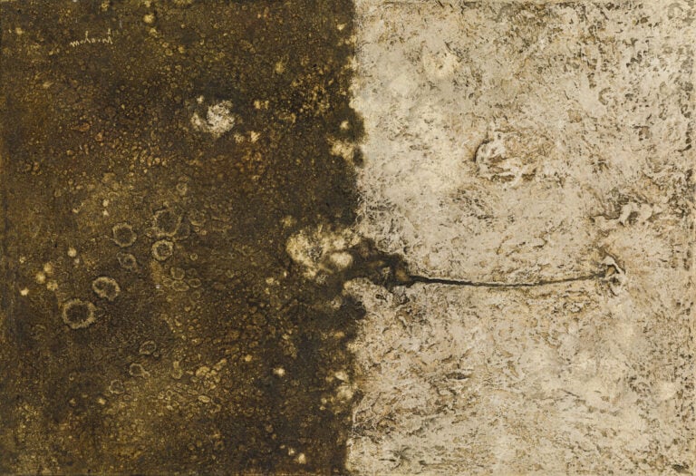 ROBERT MALAVAL (1937-1980) - Glaise murale, 1961 - Huile sur toile, signée en h…
