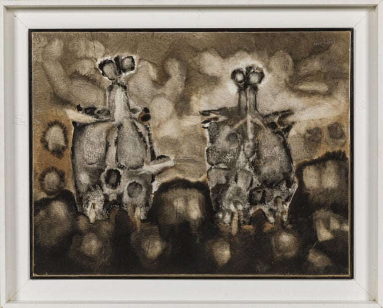 ROBERT MALAVAL (1937-1980) - Personnages - Technique mixte sur papier marouflé…