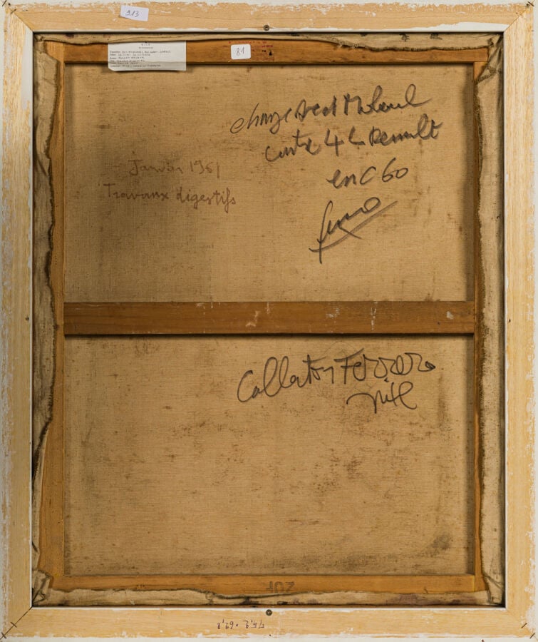ROBERT MALAVAL (1937-1980) - Travaux indigestes, 1961 - Technique mixte sur toi…