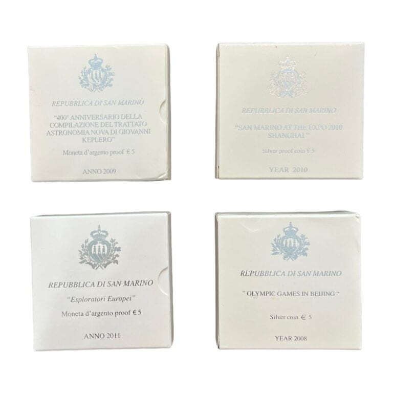 Saint Marin - - Lot de quatre 5 euros comprenant les années 2008, 2009, 2010 et…