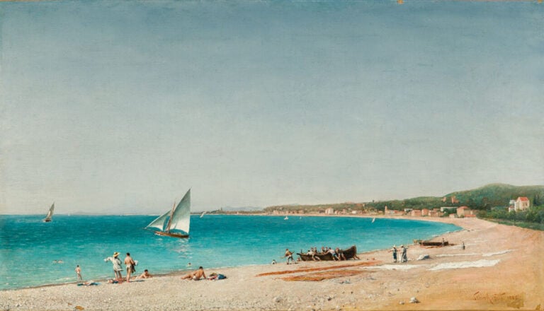 STEINHARDT. La plage à Nice. - Huile sur Toile. S - ignée et datée 1885 en bas…