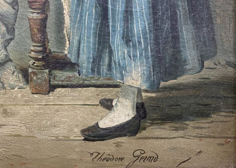 Théodore GERARD (1829-1895) - Couple dans un intérieur - Huile sur toile - Sign…