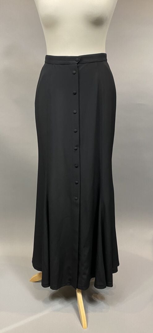 Thierry MUGLER - Jupe longue dans les tons noir, simple boutonnage, deux poches…