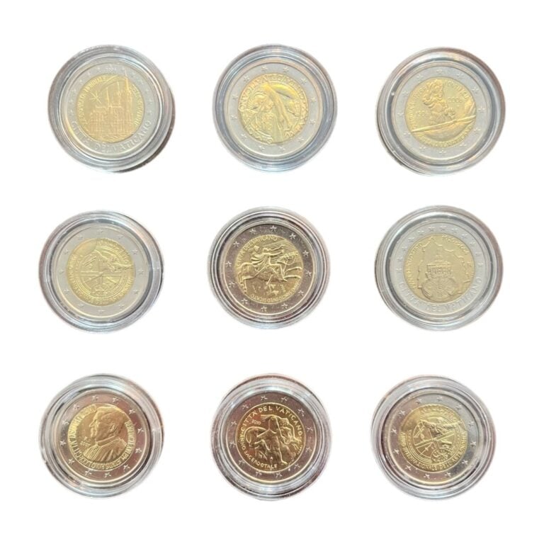 Vatican - Euros - Lot de neuf 2 euros commémoratives comprenant les années 2009…