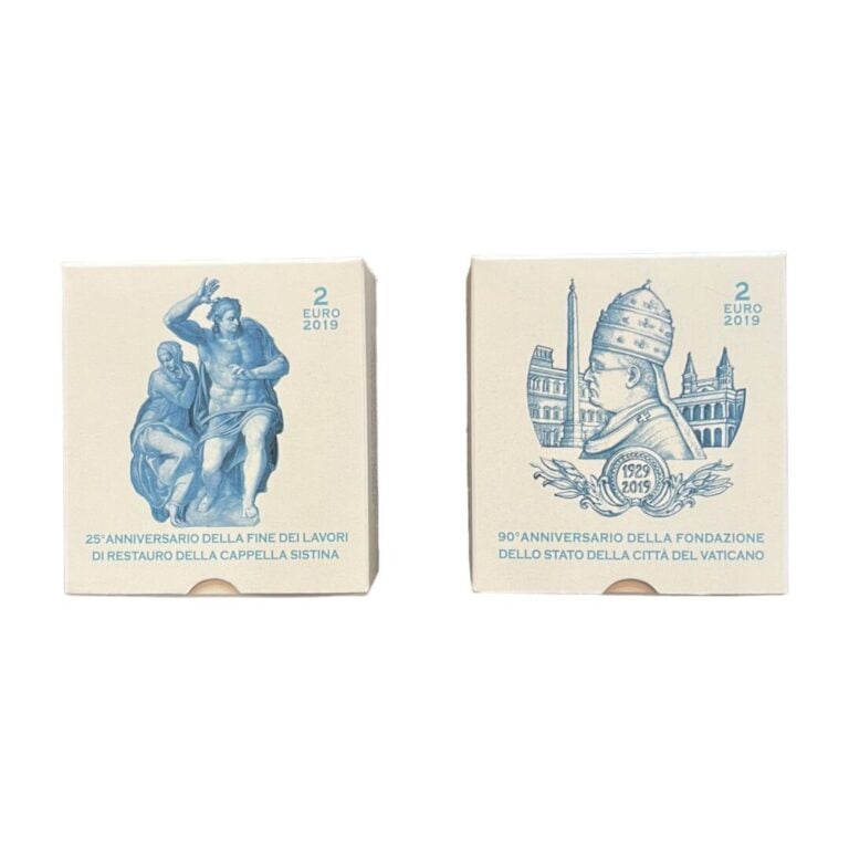 Vatican - - Lot de deux 2 Euros BE 2019 " restauration de la Chapelle sixtine "…