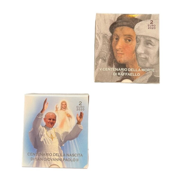 Vatican - - Lot de deux 2 Euros BE 2020 " 500 ans de la mort de Raffaello " et…