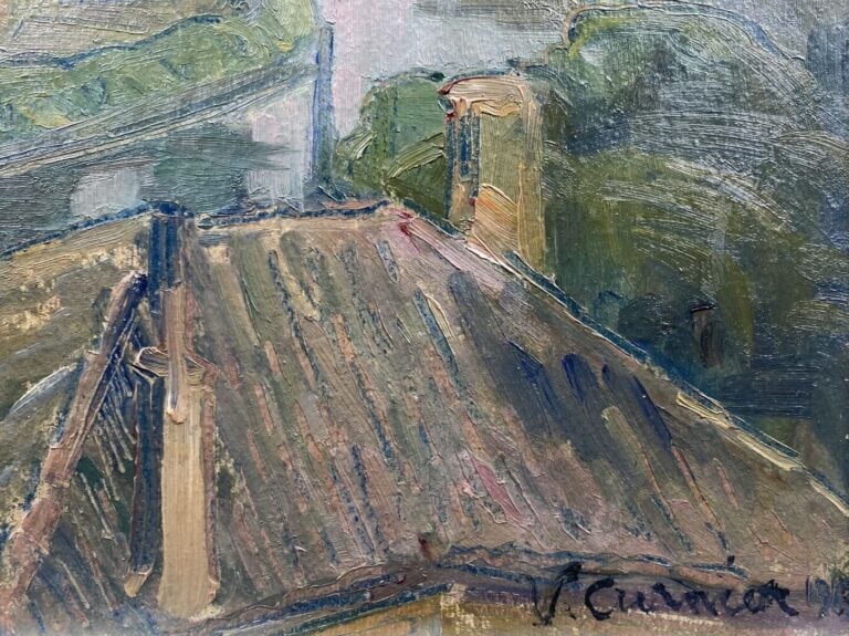 Venance CURNIER (1885-1971) - Vue de ville - Huile sur carton - Signé en bas à…
