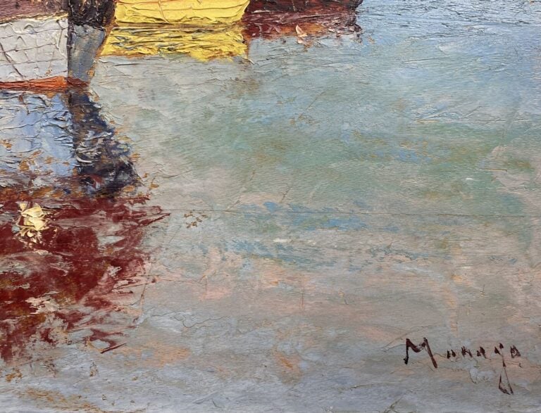 Vincent MANAGO (1880-1936) - Martigues - Huile sur panneau - Signé en bas à dro…