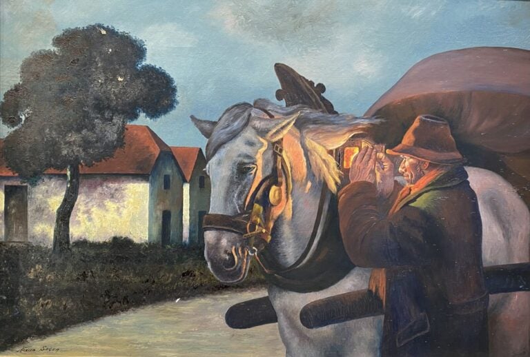 Xavier SAGER (1881-1969) - Maréchal ferrand - Huile sur toile - Signée en bas à…