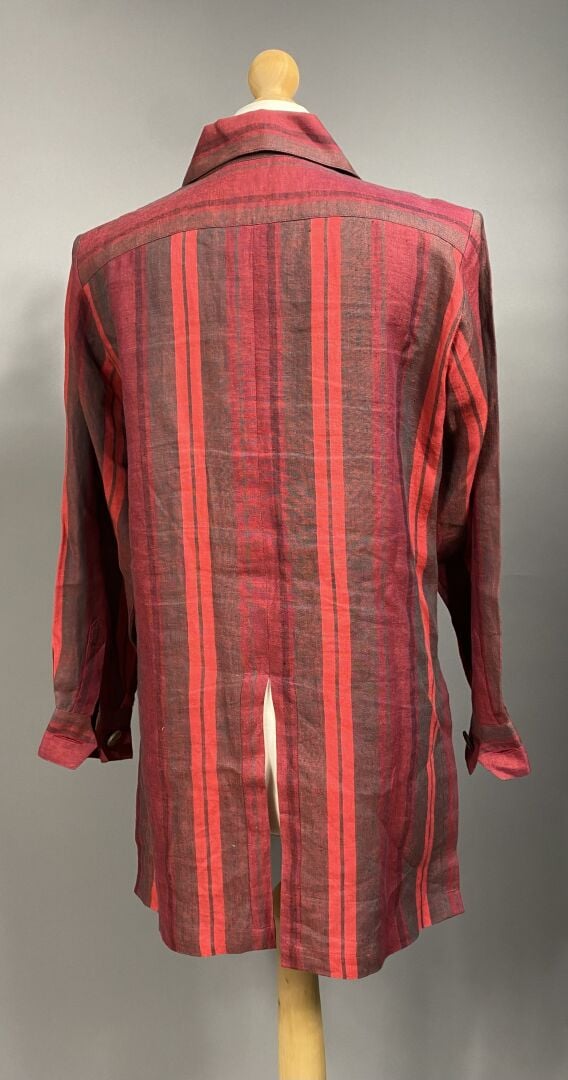 Yves SAINT LAURENT rive gauche - Chemise manches longues en lin dans les tons r…