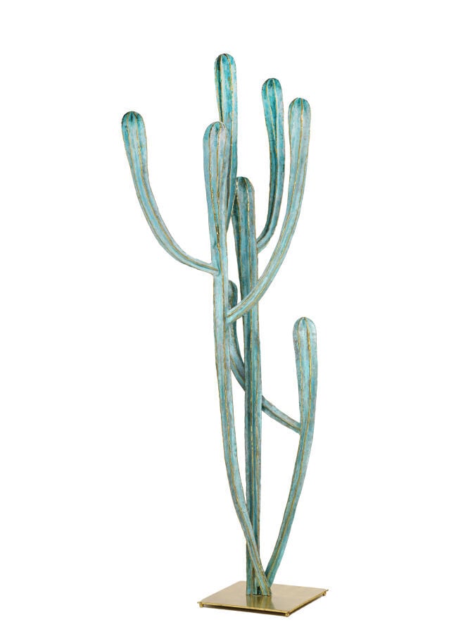 Alain CHERVET (né en 1944) - Importante Sculpture "Cactus Chalco »en laiton oxy…