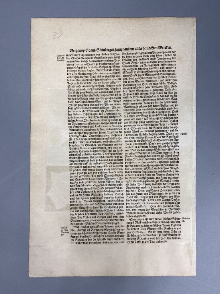 BLAEU - Carte en couleurs de Berg op Zoom [Pays Bas] : Tabula Bergarum ad Zomam…