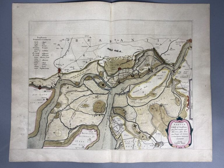 BLAEU - Carte en couleurs de Berg Op Zoom [Pays Bas] : Tabula Castelli ad Sandf…