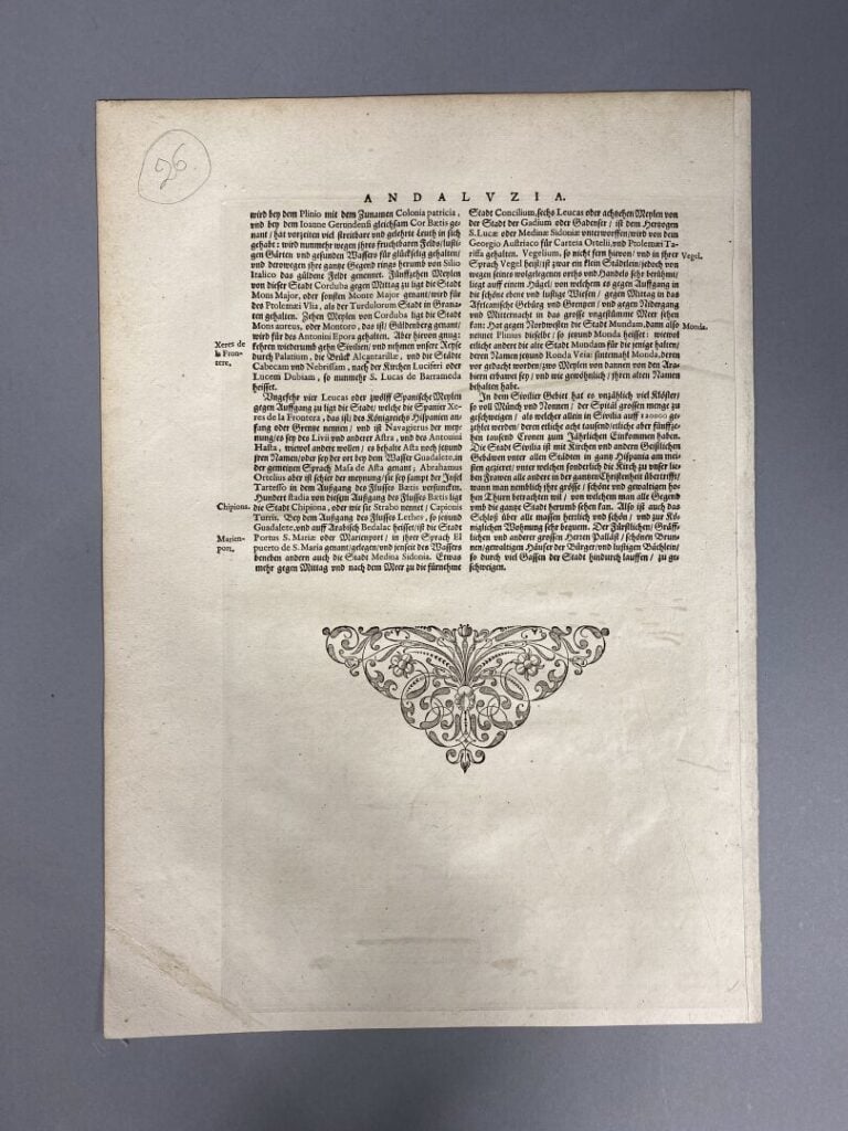 BLAEU - Carte en couleurs de l'Andalousie : Andaluzia continens Sevillam et Cor…