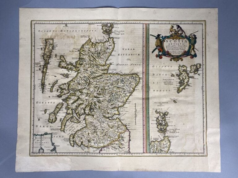 BLAEU - Carte en couleurs de l'Ecosse : Scotia antiqua, qualis priscis temporib…