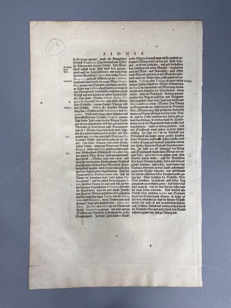 BLAEU - Carte en couleurs de l'île danoise de Funen. Fiona vulgo FUNEN - 4 page…