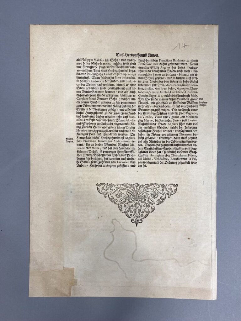 BLAEU - Carte en couleurs du duché d'Anjou. Ducatus Andegavensis. Auctore Licim…