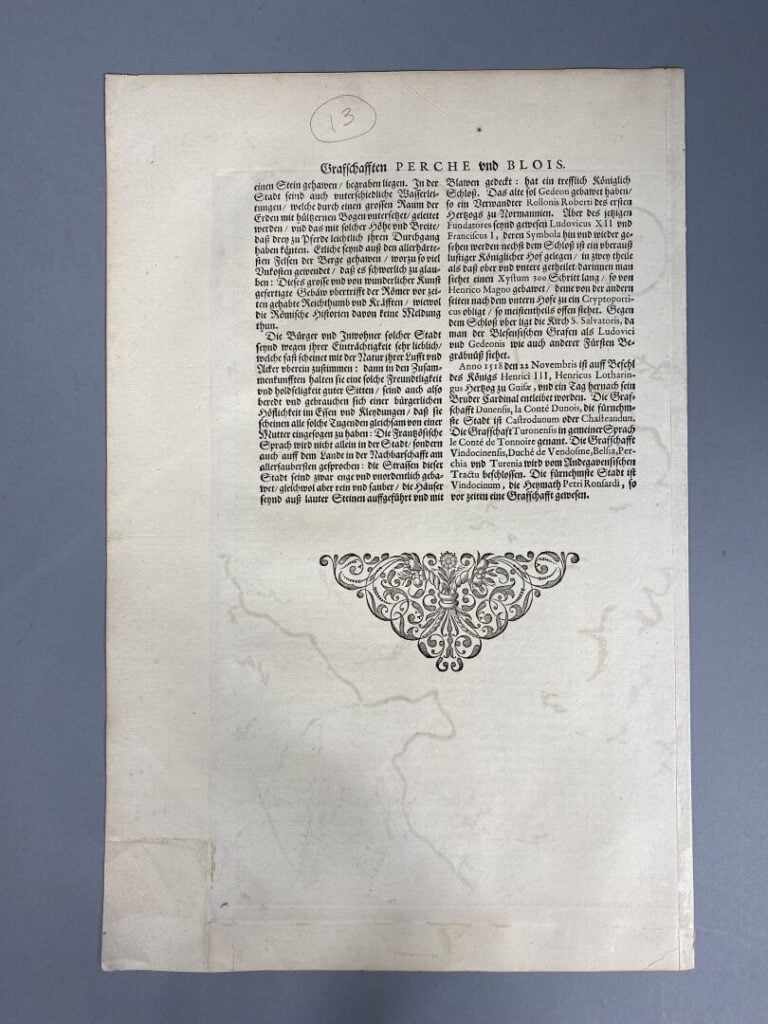 BLAEU - Carte en couleurs du Perche et de Blois. 2 cartes anciennes, chacune su…