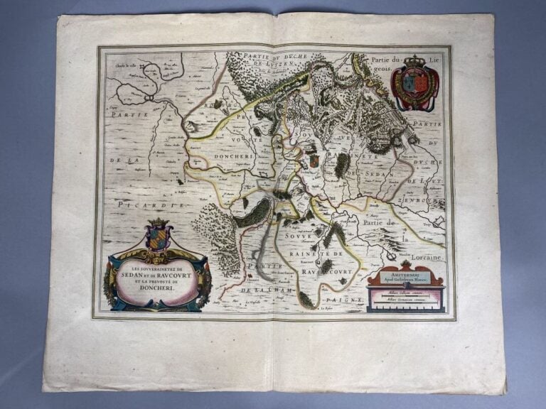 BLAEU - Carte en couleurs : Les souverainetez de Sedan et Raucourt et la prévos…