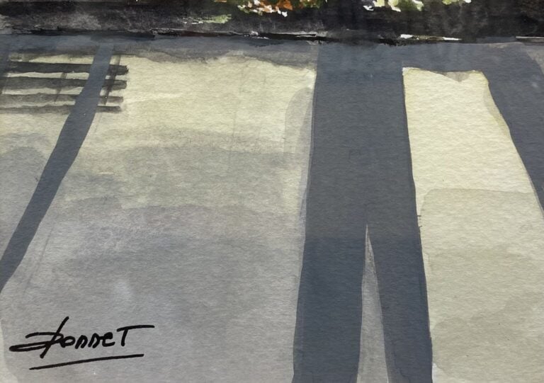 BONNET (XXe) - Vue sur la pormenade des Anglais - Aquarelle - Signé en bas à ga…