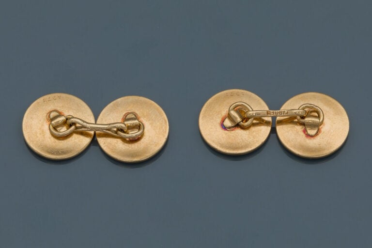 CARTIER - Paire de BOUTONS de MANCHETTES "boutons" en or jaune (585‰) 14 carats…
