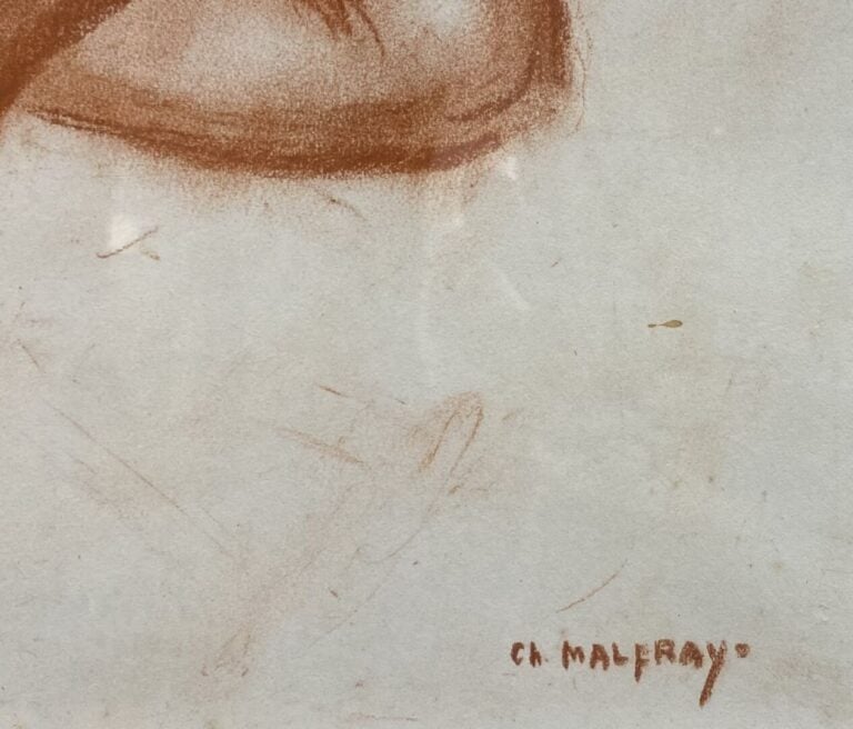 Charles MALFRAY (1887-1940) - Nu féminin - Sanguine - Signée en bas à droite -…