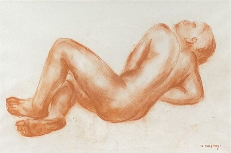 Charles MALFRAY (1887-1940) - Nu féminin - Sanguine - Signée en bas à droite -…