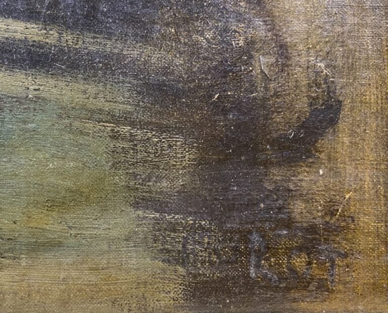 COROT, d'après - Jeune fille - Huile sur toile - Porte une signature en bas à d…