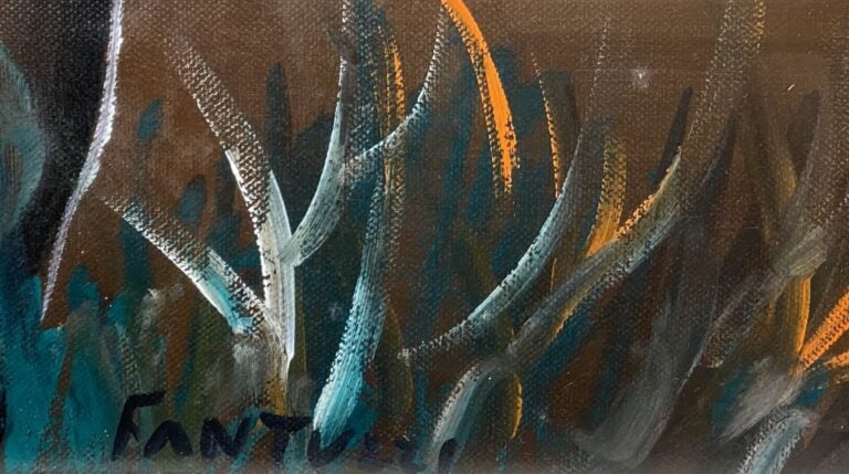 Eliano FANTUZZI (1909-1987) - Promeneurs dans une foret - Huile sur toile - Sig…
