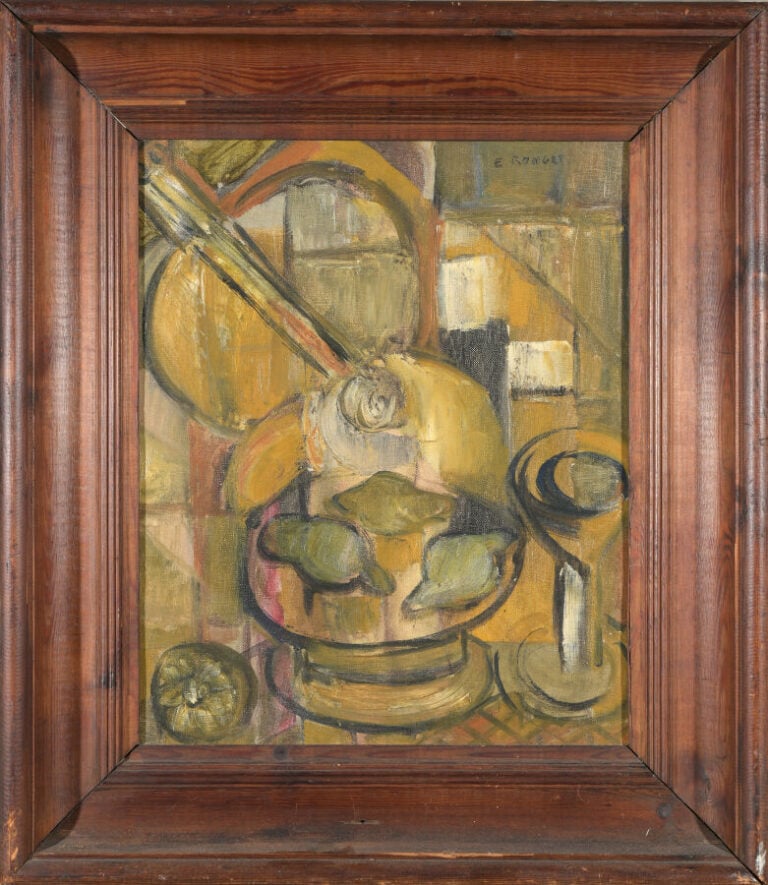 Elisabeth RONGET (1893-1972) - Nature morte à la guitare - Huile sur toile - Si…