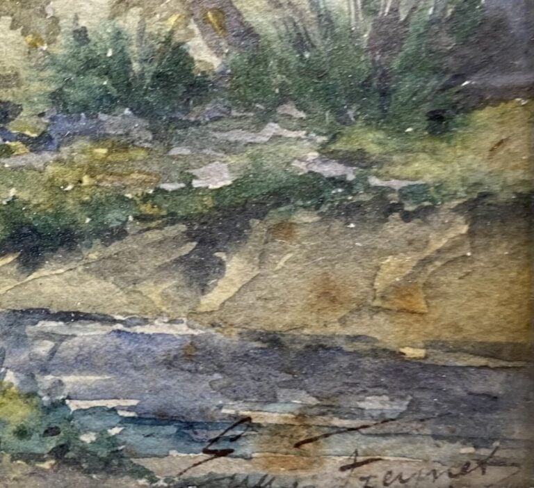 Eugène FREYNET ( 1862-1937) - Lisière de forêt - Aquarelle - Signée en bas à dr…