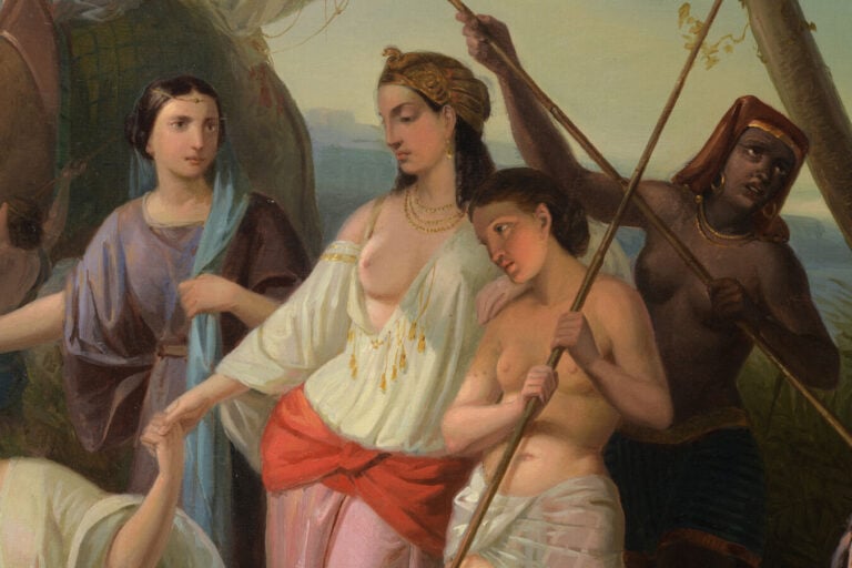 Felice SCHIAVONI (1803-1881) - Moïse sauvé des eaux - Huile sur toile - 58.5 x…