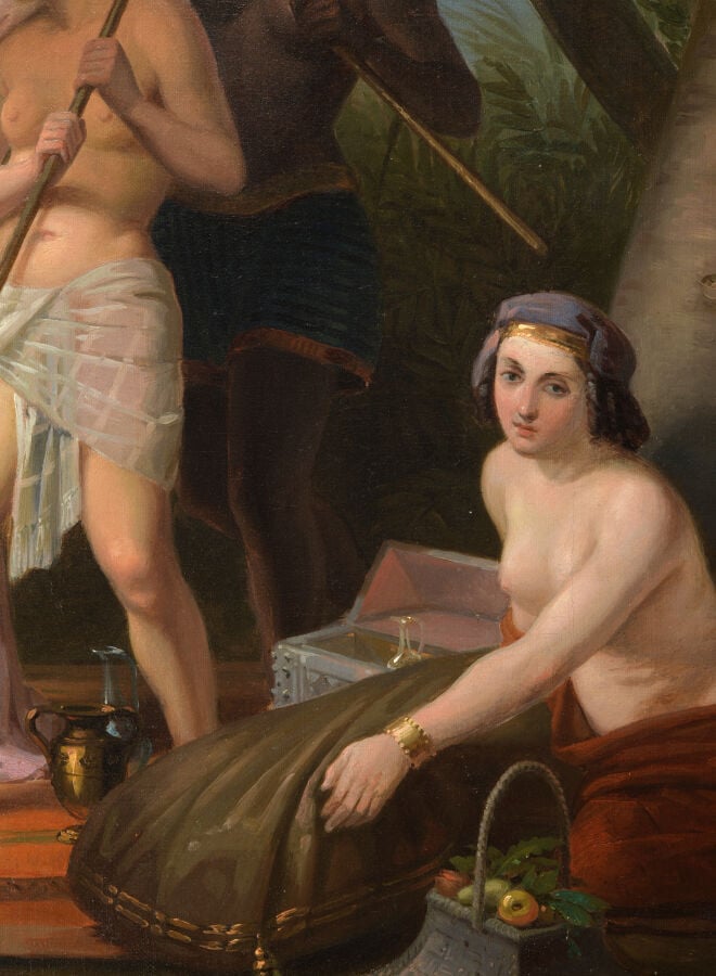 Felice SCHIAVONI (1803-1881) - Moïse sauvé des eaux - Huile sur toile - 58.5 x…