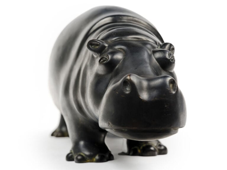 Ferdinand PARPAN (1902-2004) - Hippopotame - Sculpture en bronze à patine noire…