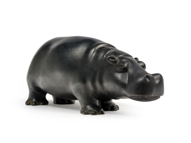 Ferdinand PARPAN (1902-2004) - Hippopotame - Sculpture en bronze à patine noire…