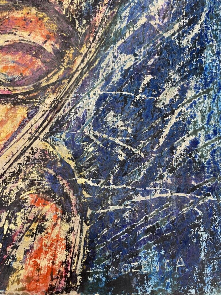 François OZENDA (1923-1976) - Visage abstrait - Technique mixte sur carton ? -…