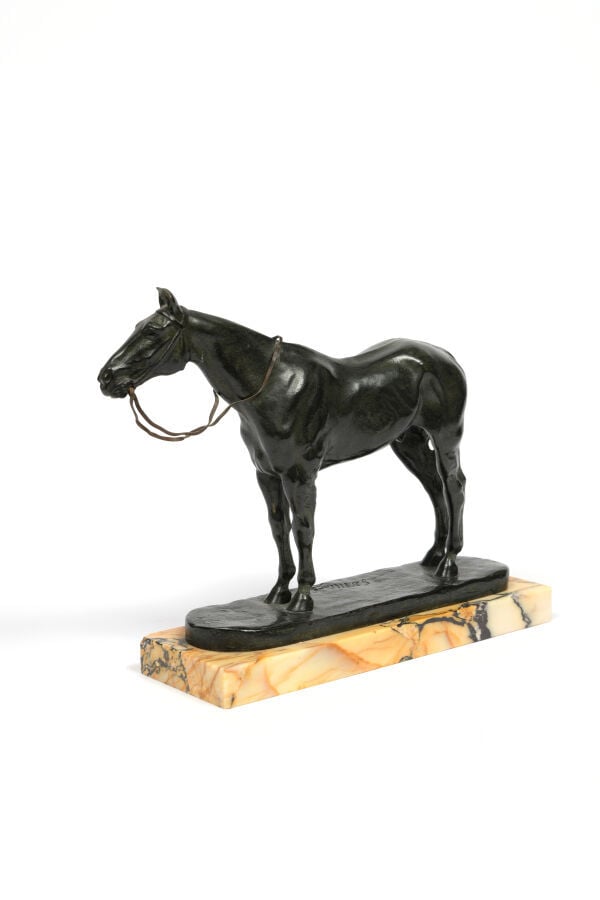 Gaston D'ILLIERS (1876-1932/52) - Cheval - Epreuve en bronze patiné, signée - H…
