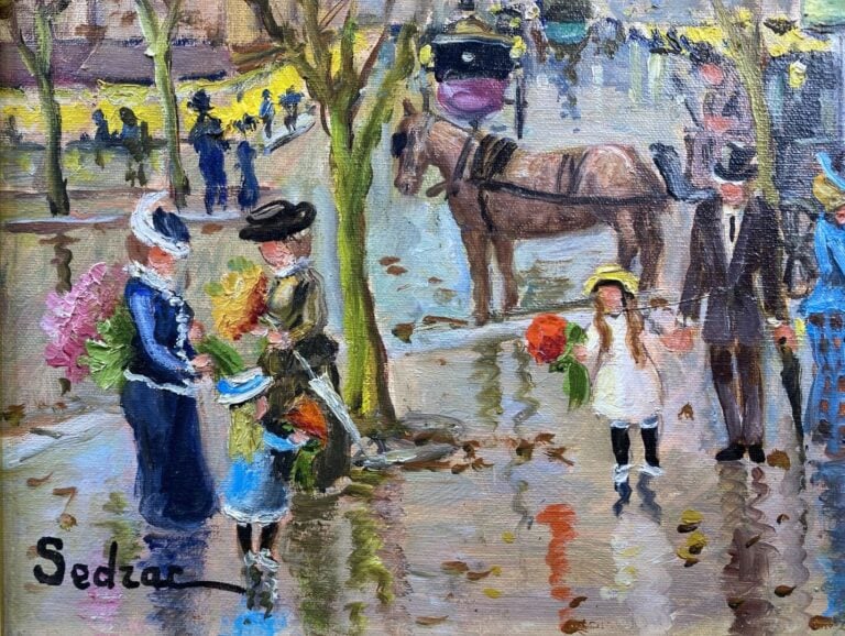 Georges SEDRAC (XX) - Vue animée - Huile sur toile - Signée en bas à gauche - 2…