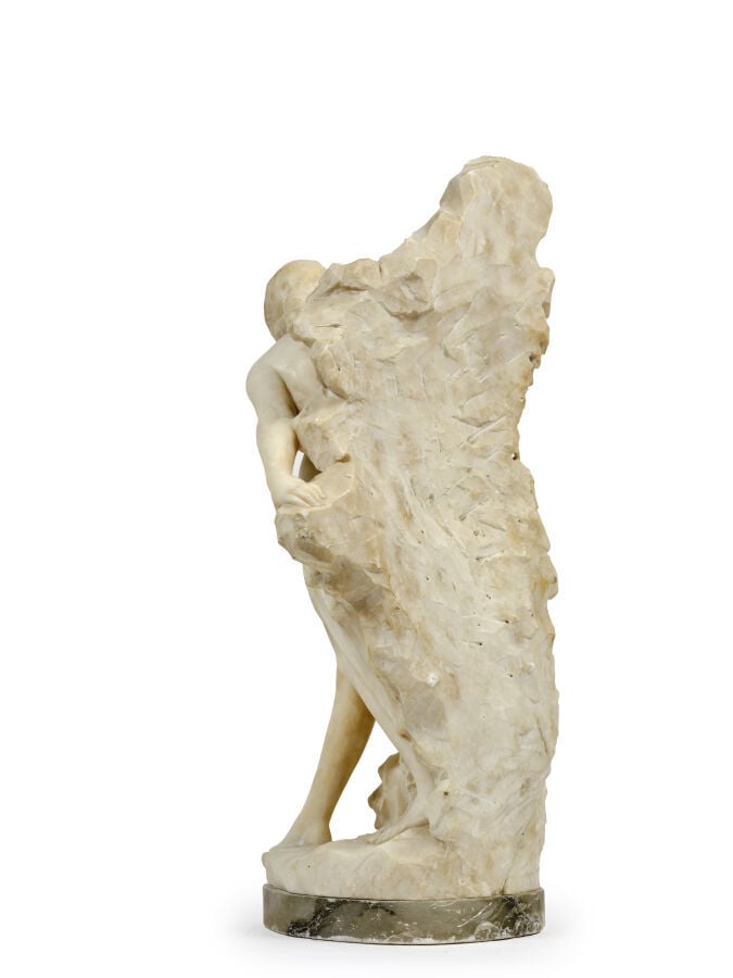 Giuseppe GAMBOGI (actif vers 1900) - Sculpture en taille directe sur marbre bla…