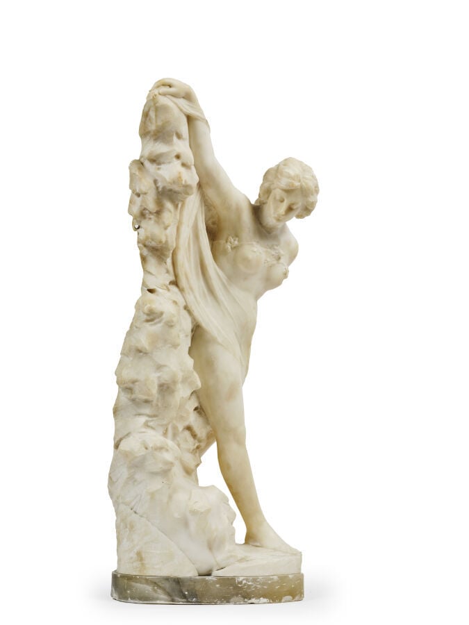Giuseppe GAMBOGI (actif vers 1900) - Sculpture en taille directe sur marbre bla…
