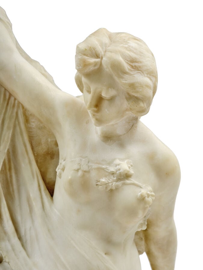 Giuseppe GAMBOGI (actif vers 1900) - Sculpture en taille directe sur marbre bla…