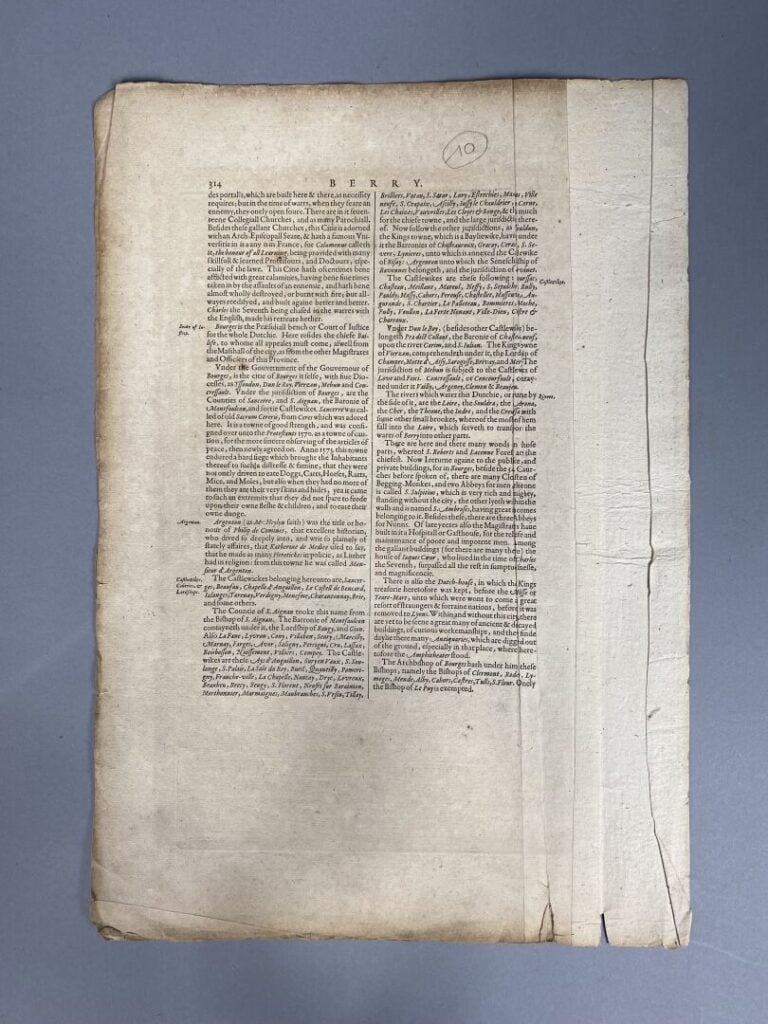 JANSSON (1588 - 1664) - Carte en couleurs du duché de Berry. - The description…