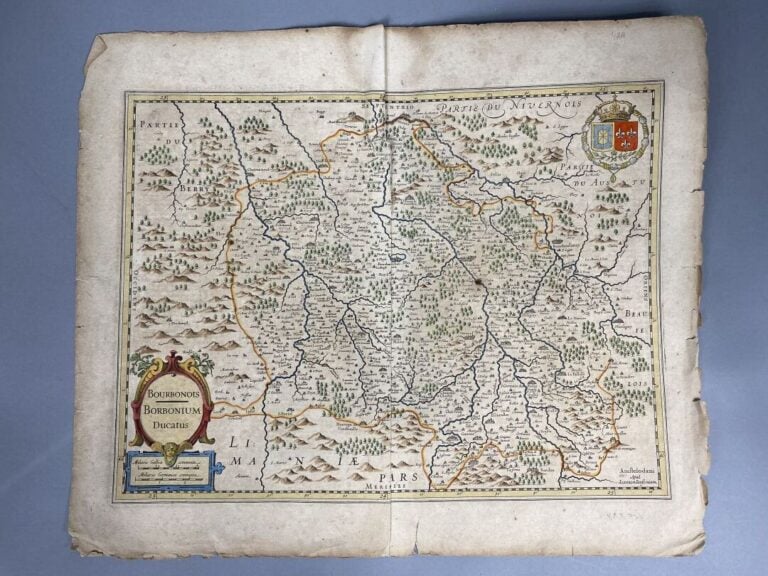 JANSSON - Carte en couleurs de Bourbonnais. Bourbonais. Borbonium Ducatus. [Sur…